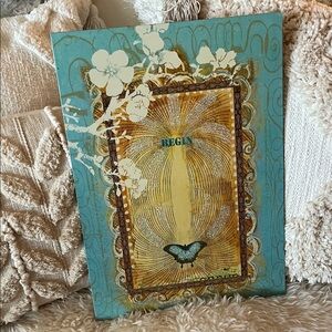 PAPAYA ART “BEGIN” Butterfly & Floral 12x16